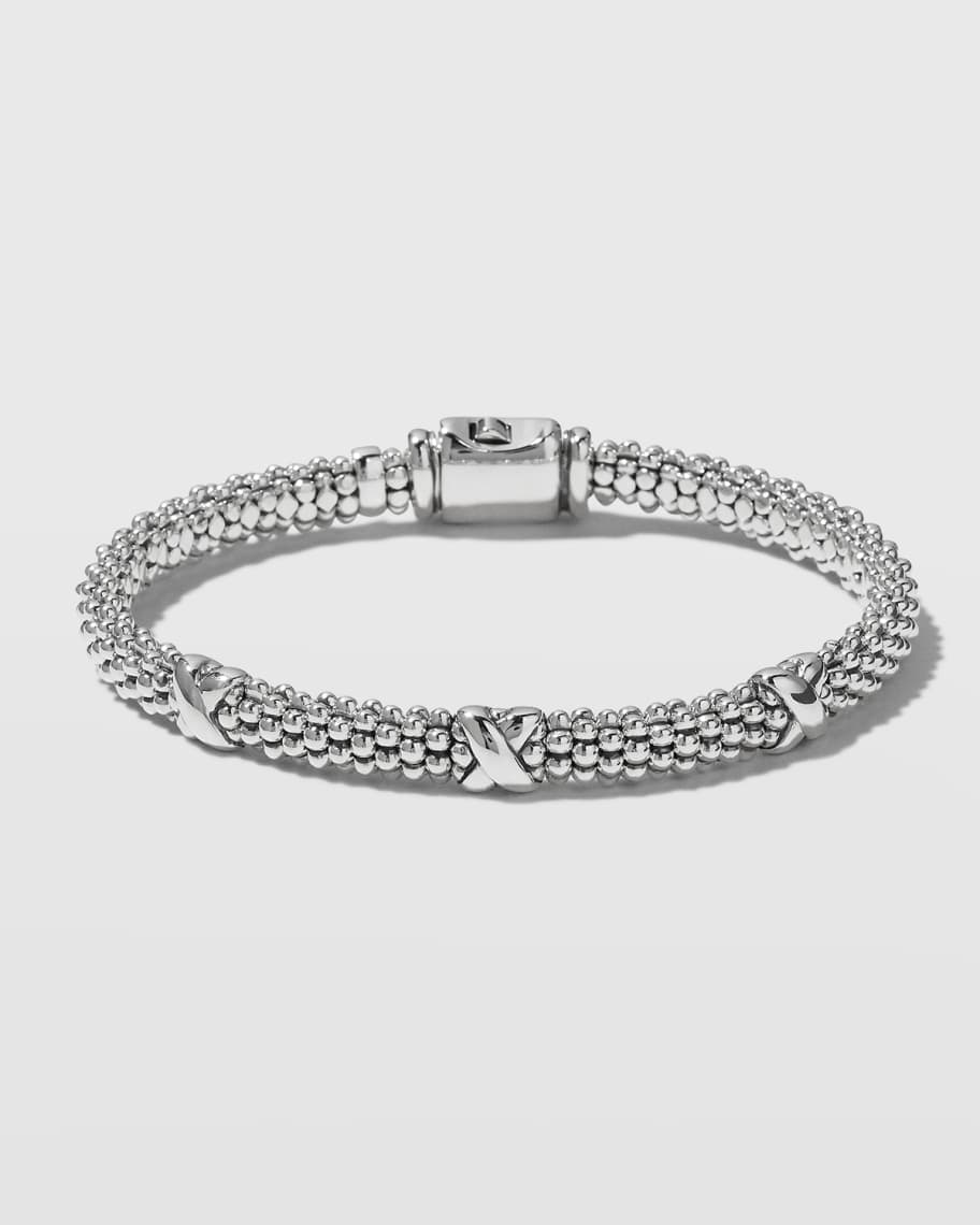 LAGOS Silver X Rope Bracelet, 6mm | Neiman Marcus