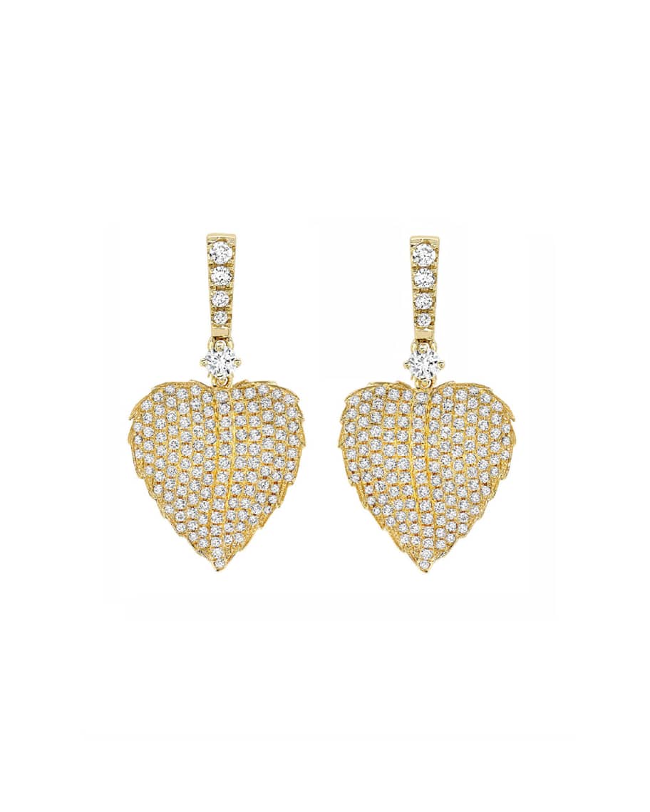 Kiki McDonough Lauren 18K Gold Full Diamond Leaf Drop Earrings | Neiman ...