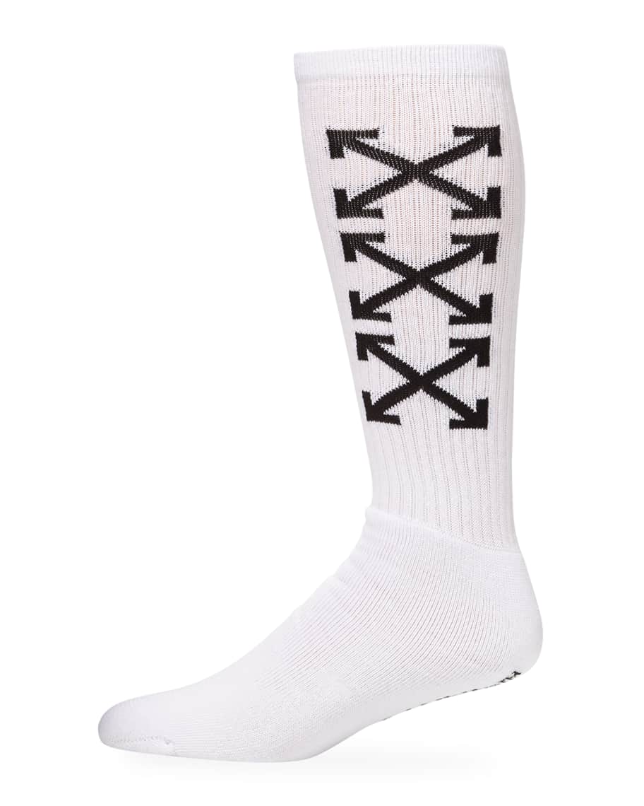 Off-White Men's Arrows Mid-Length Socks | Neiman Marcus