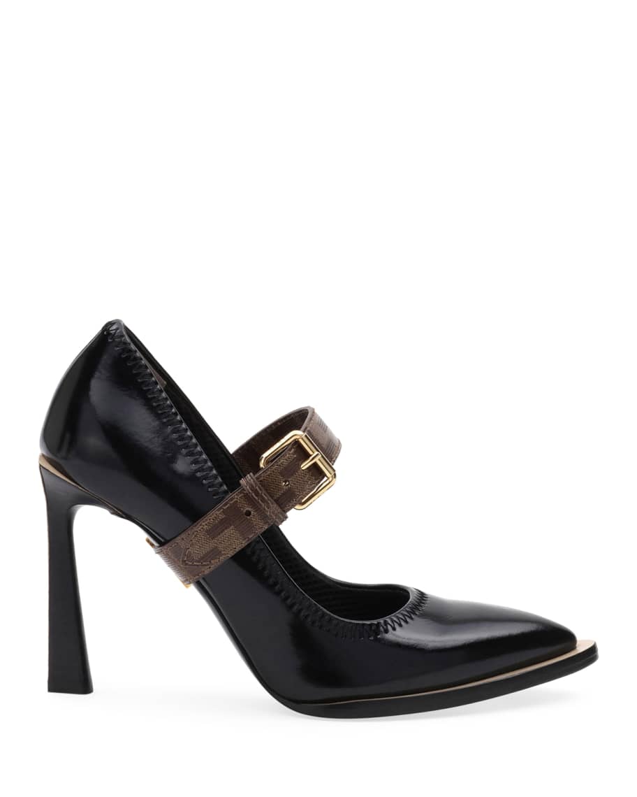 Fendi Neoprene Logo Mary Jane Pumps Neiman Marcus