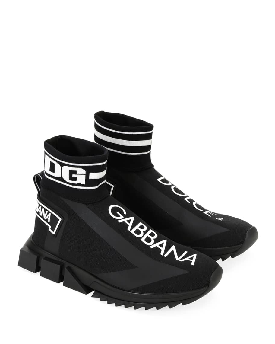 Dolce&Gabbana Men's Sorrento High-Top Sock Sneakers | Neiman Marcus