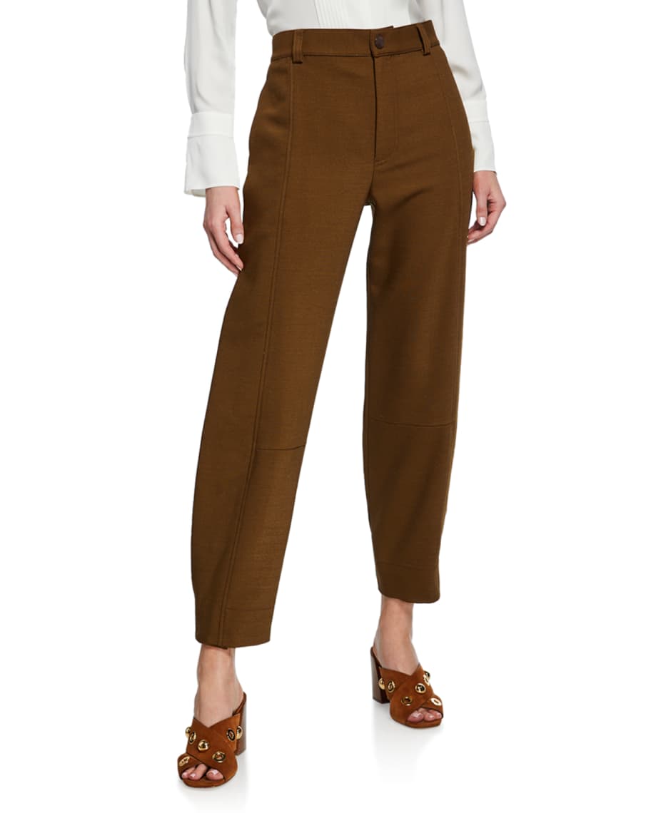 See by Chloe High-Rise Ankle Pants | Neiman Marcus