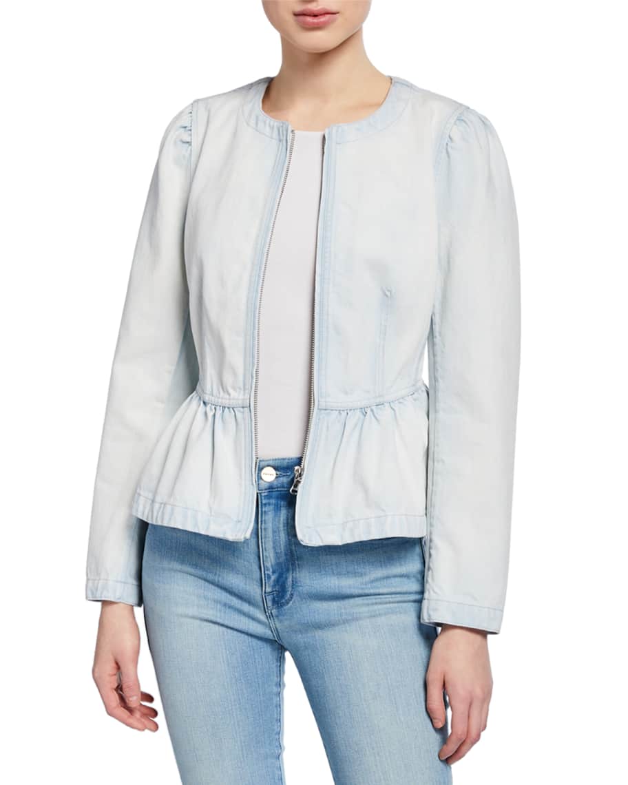 Rebecca taylor denim peplum jacket best sale