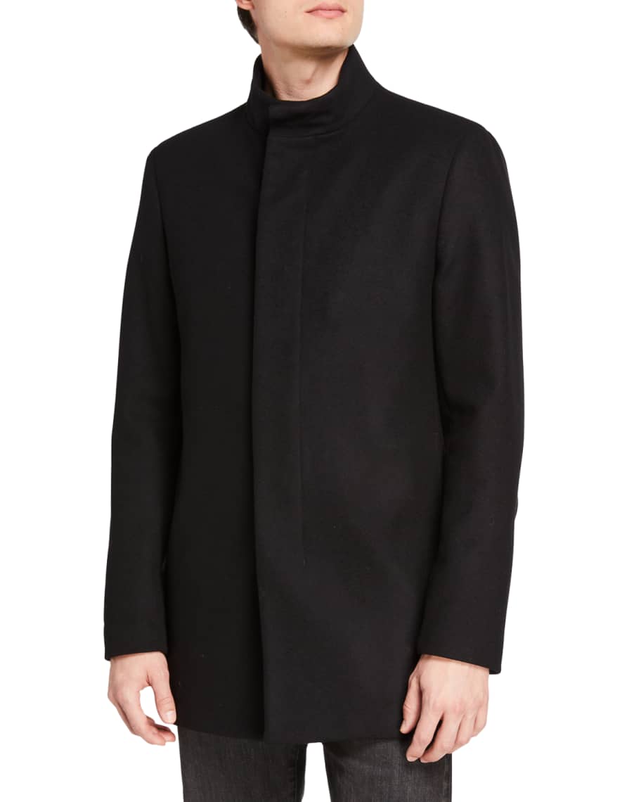 Theory Men s Christopher Modus Melton Wool Topcoat Neiman Marcus
