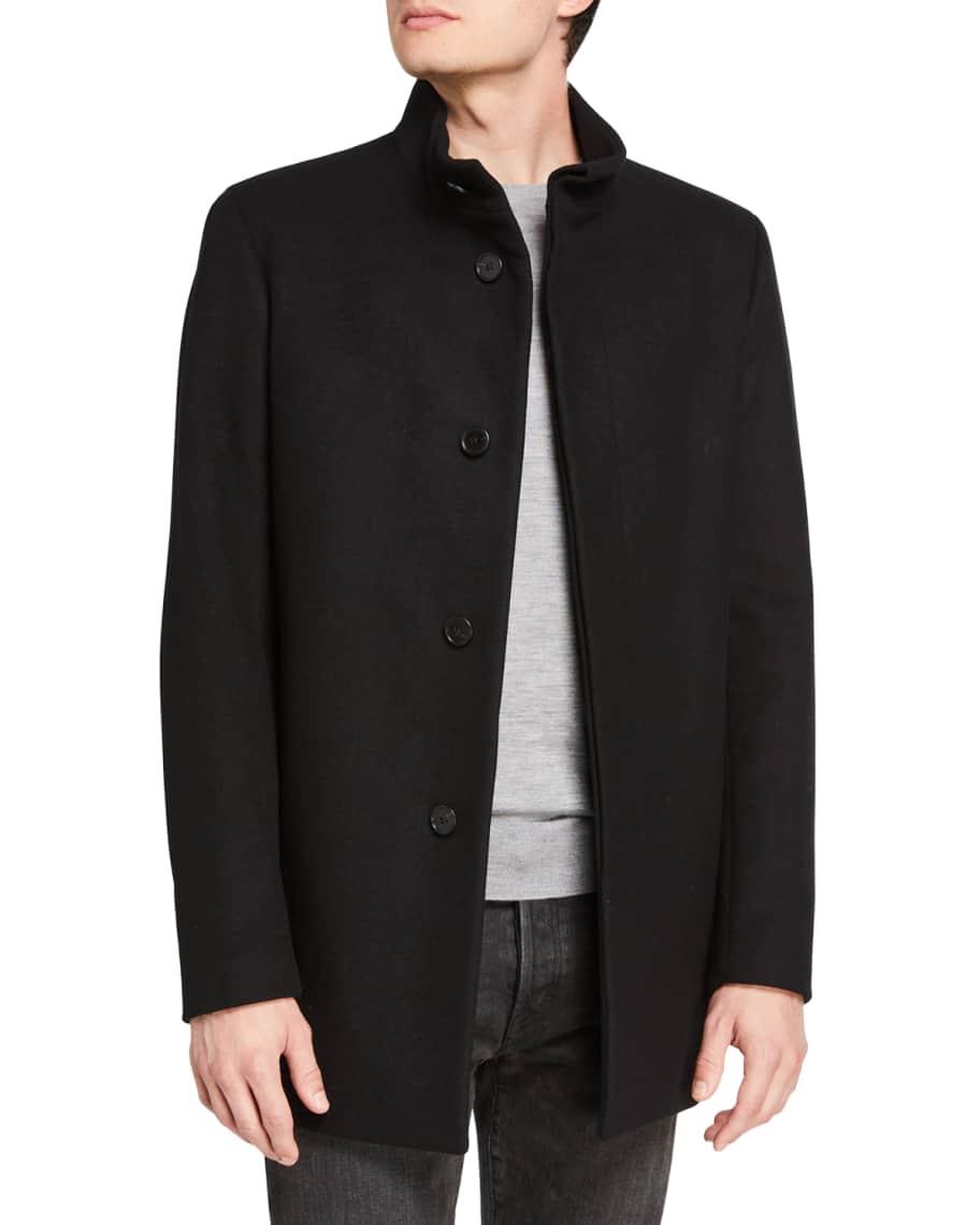 Theory Men s Christopher Modus Melton Wool Topcoat Neiman Marcus
