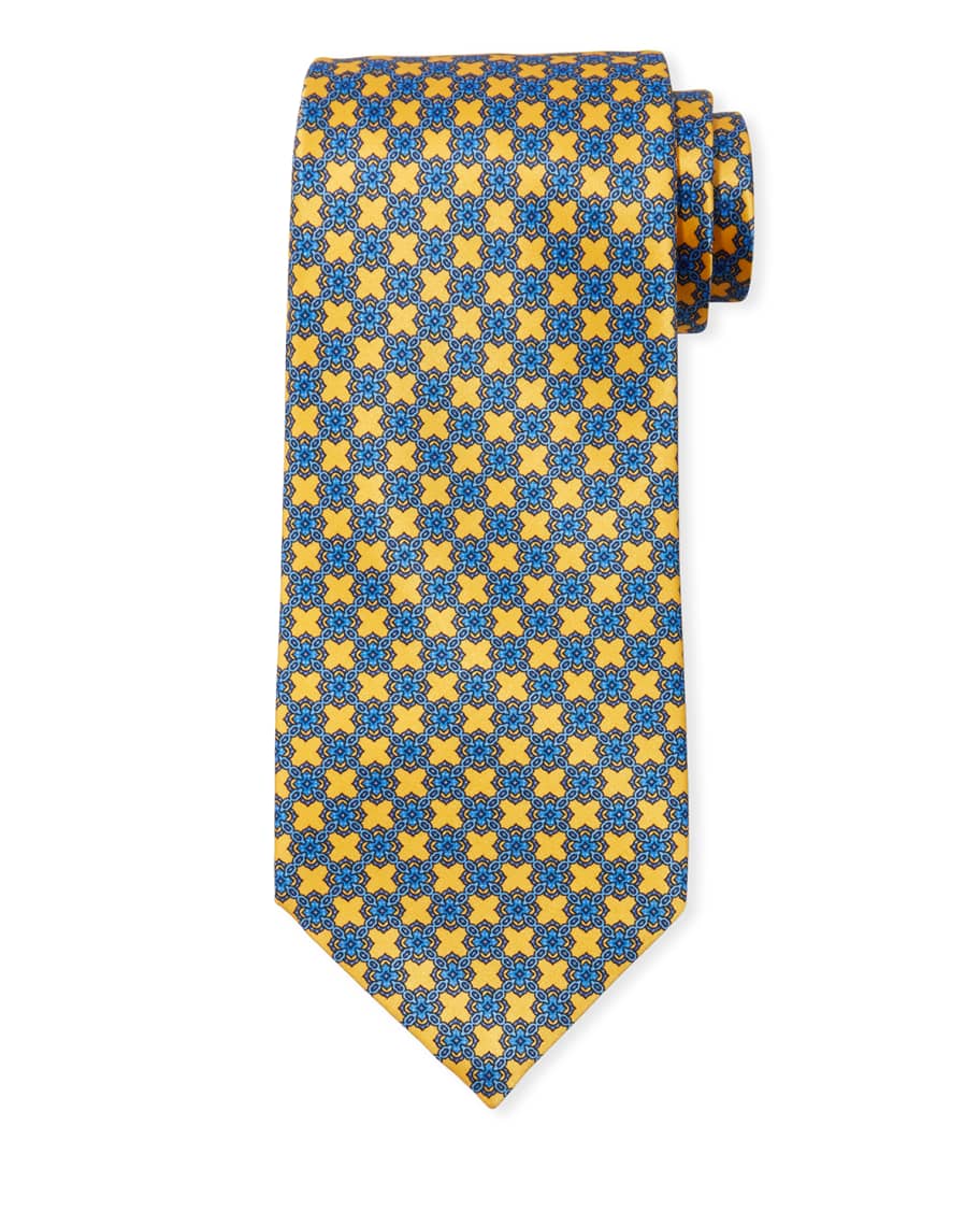 Stefano Ricci Men's Large Square Medallion Silk Tie | Neiman Marcus