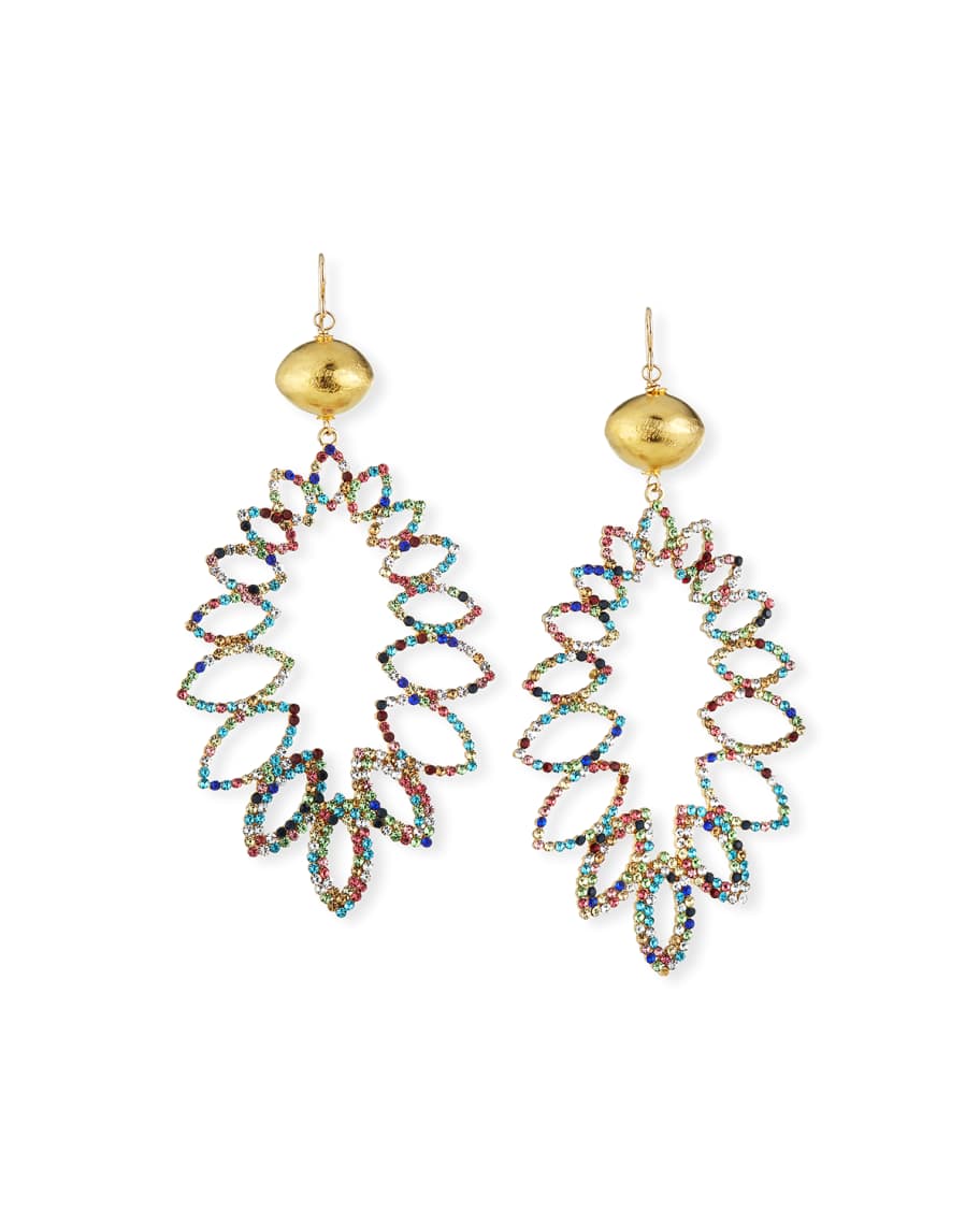 Devon Leigh Multicolor Crystal & Gold Drop Earrings | Neiman Marcus