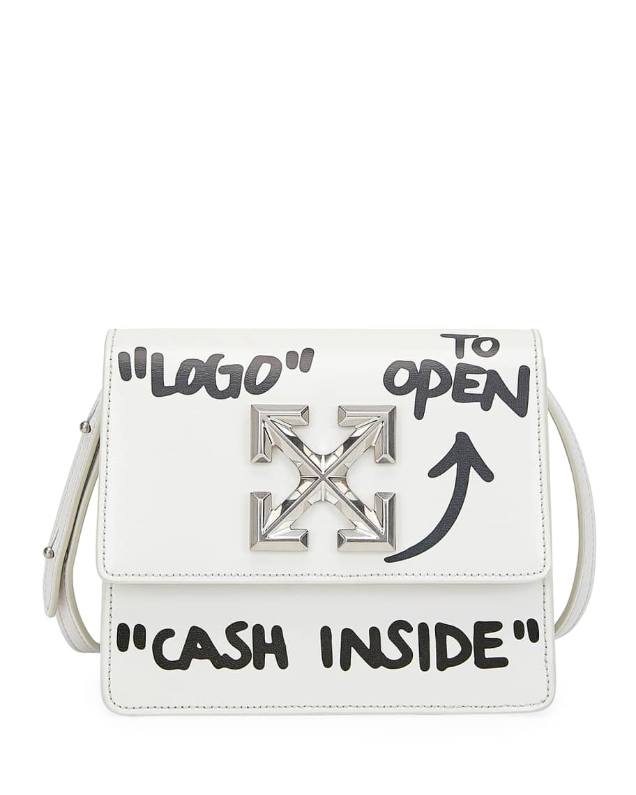 Off White Jitney Cash Inside Crossbody Bag White Black Neiman