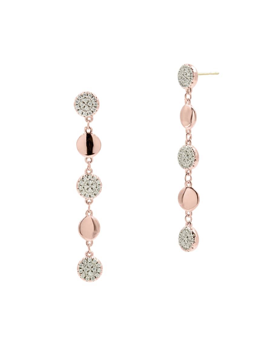 Freida Rothman Radiance Pave Disc Fishhook Earrings In Gold And Silver