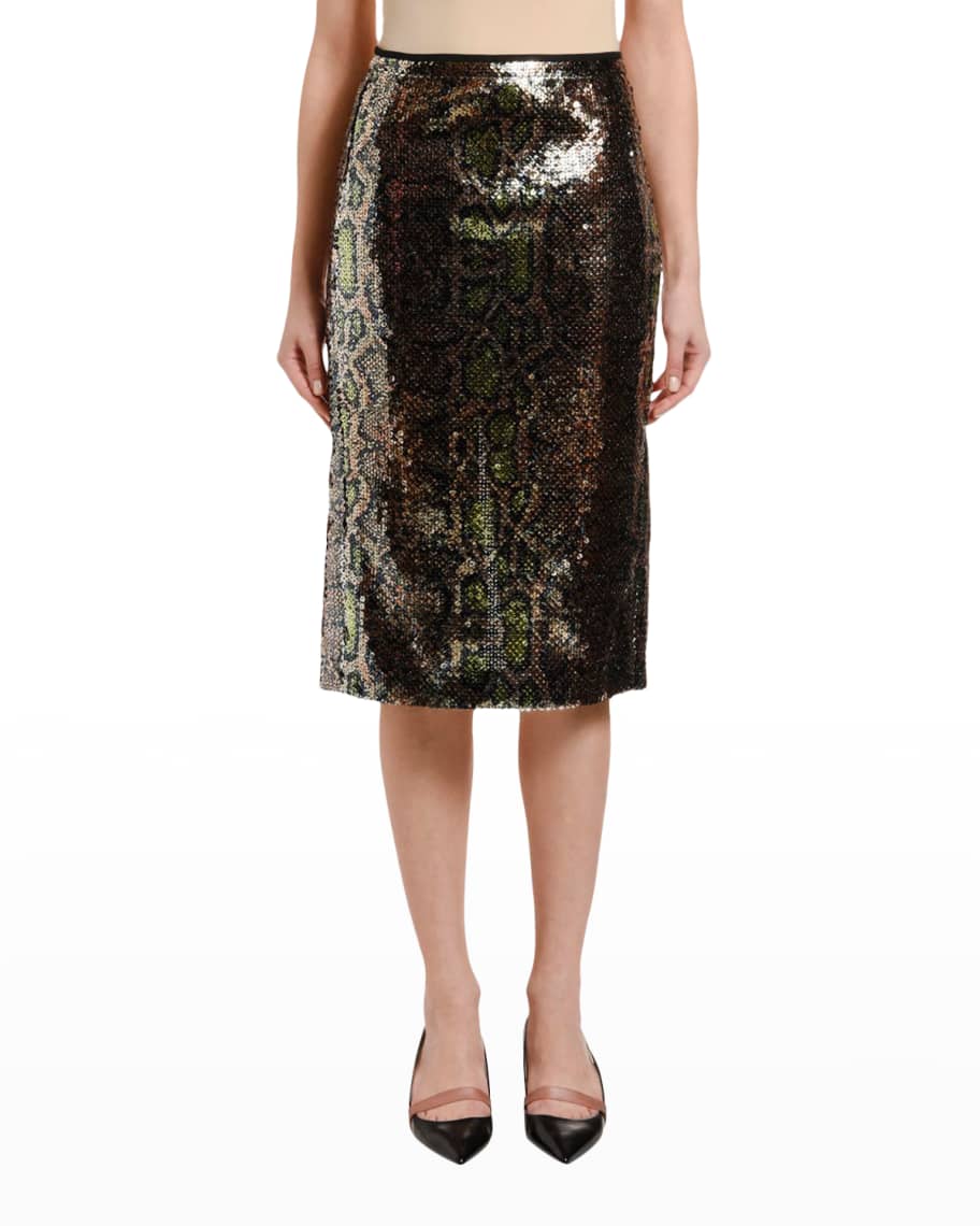 Leopard sequin pencil skirt shop