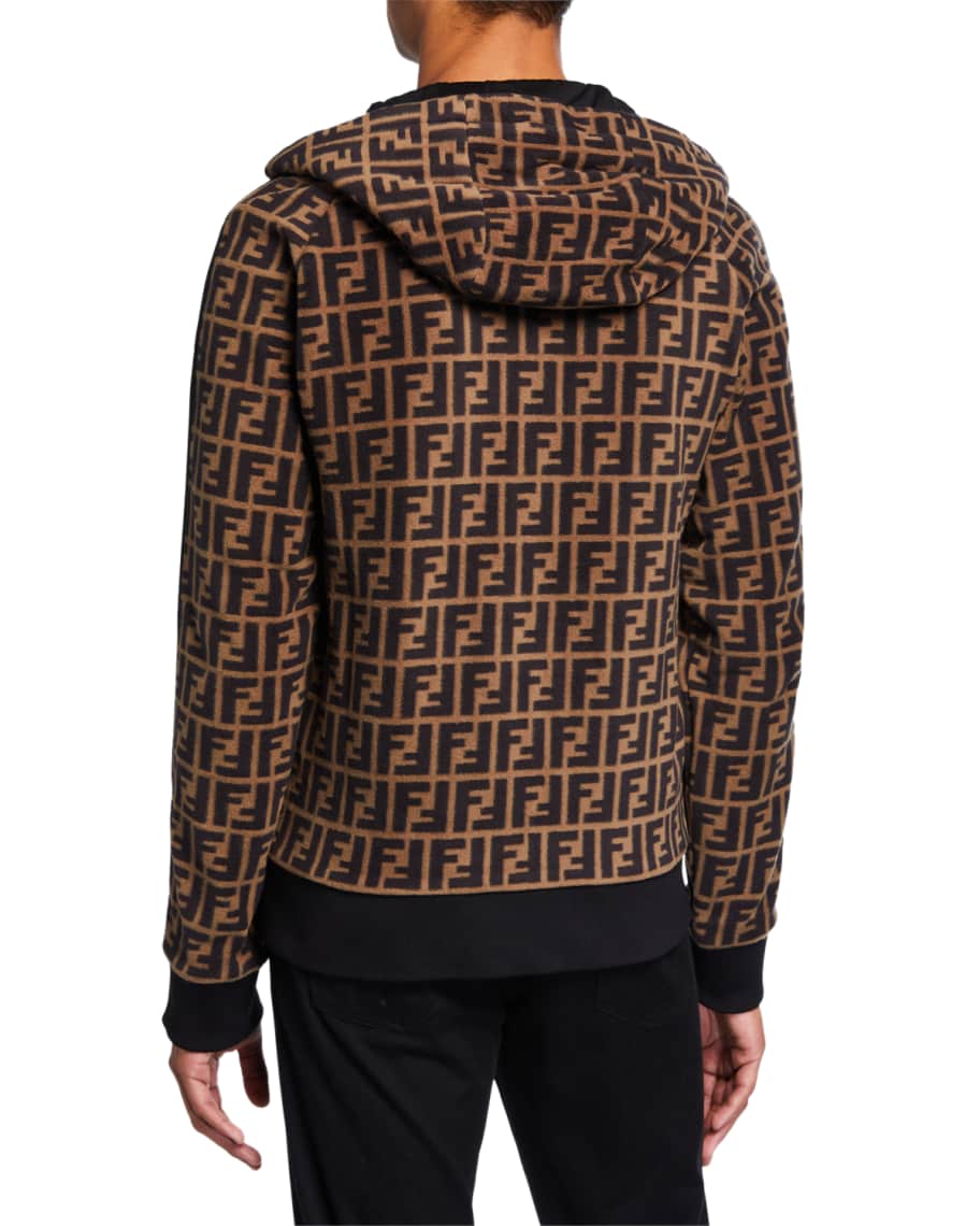 Men s Allover FF Fleece Zip Front Hoodie