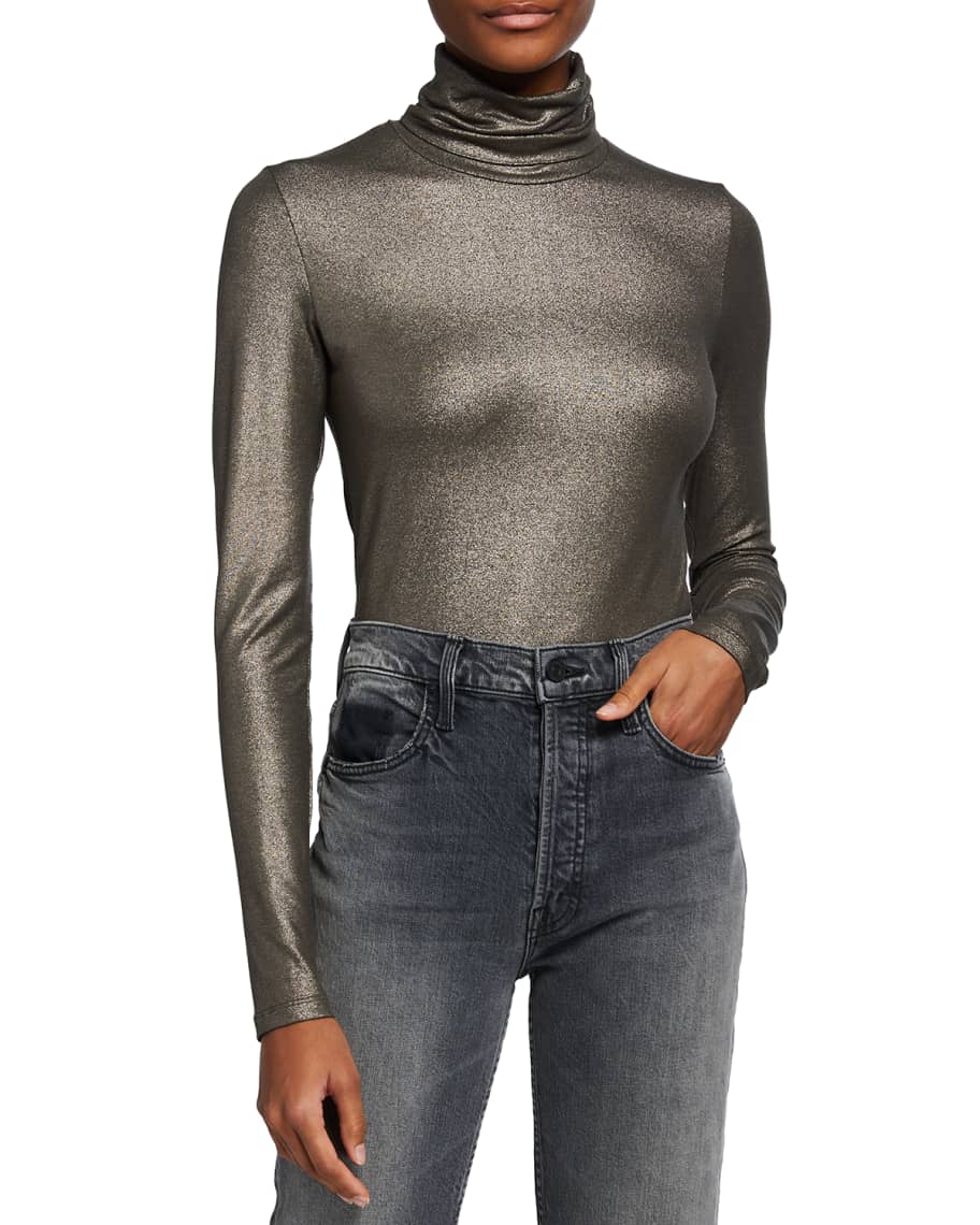 Metallic turtleneck cheap