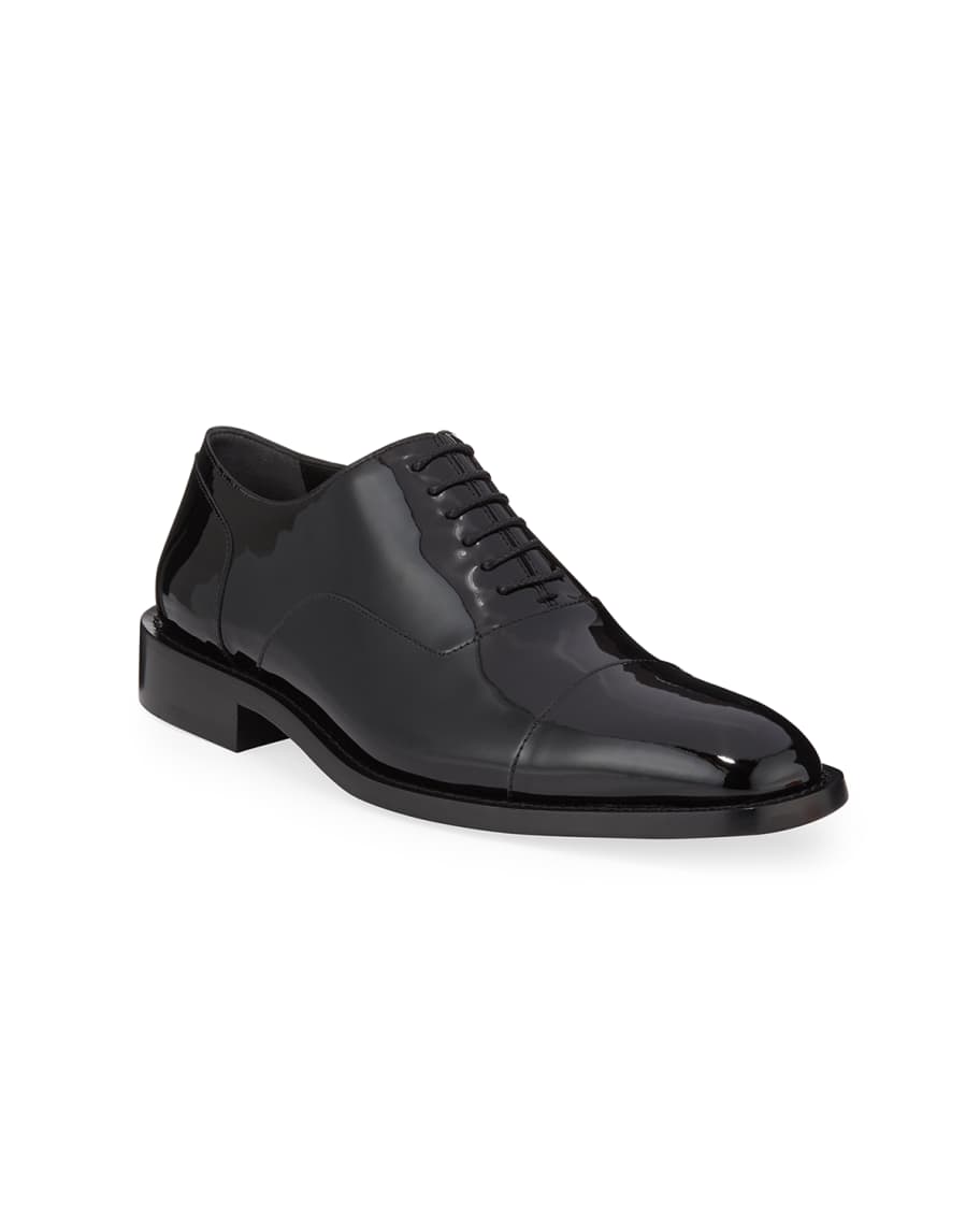 Balenciaga Men's Chrystal Patent Leather Oxford Shoes | Neiman Marcus