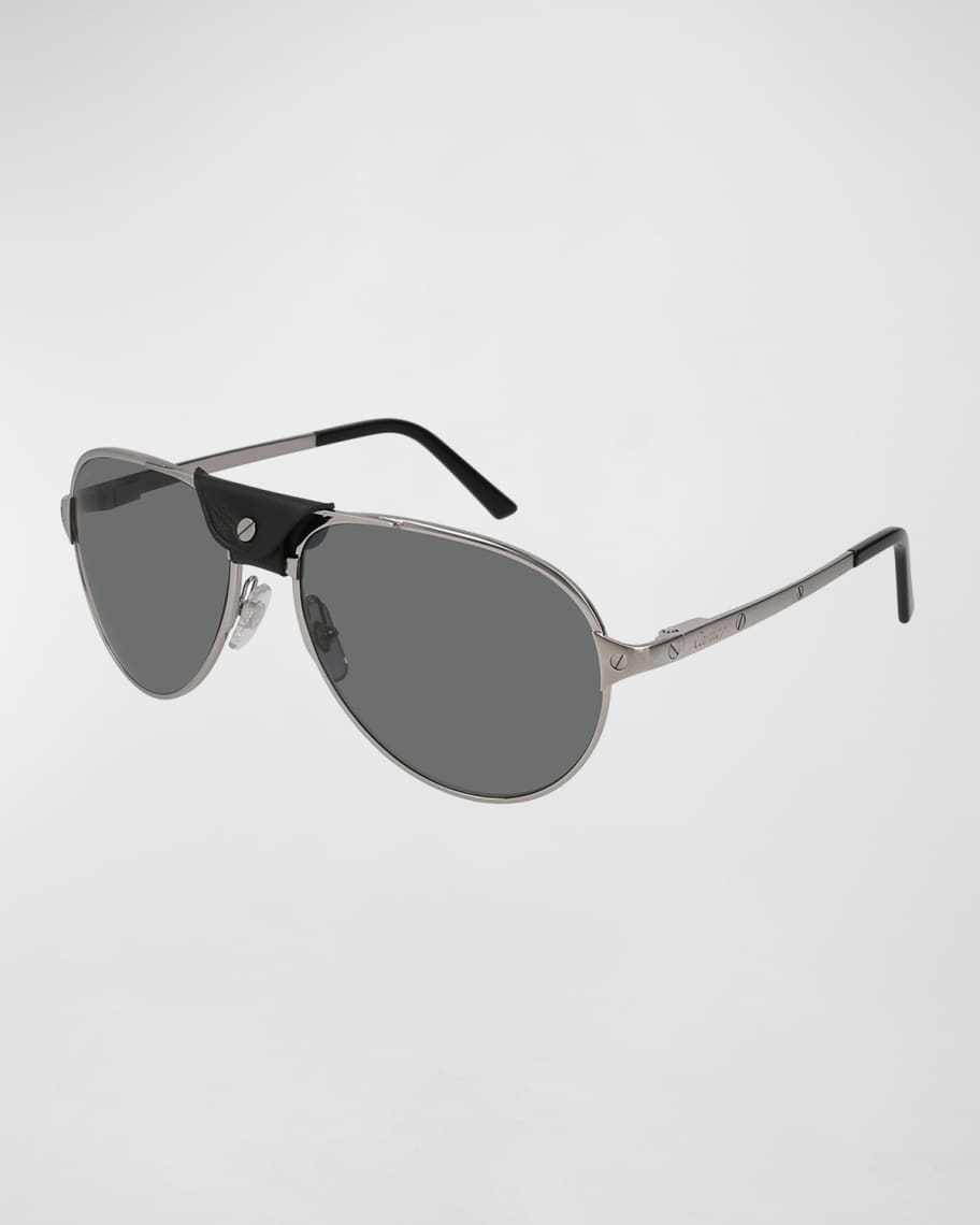 Cartier Men's CT0034S Metal Aviator Sunglasses Neiman Marcus