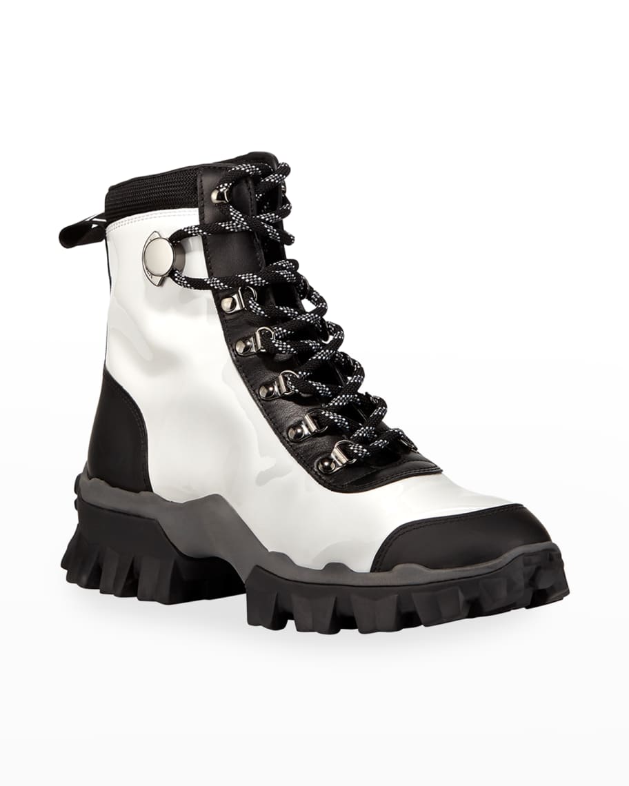 Moncler Helis Stivale Leather Lace-Up Hiking Combat Boots | Neiman Marcus