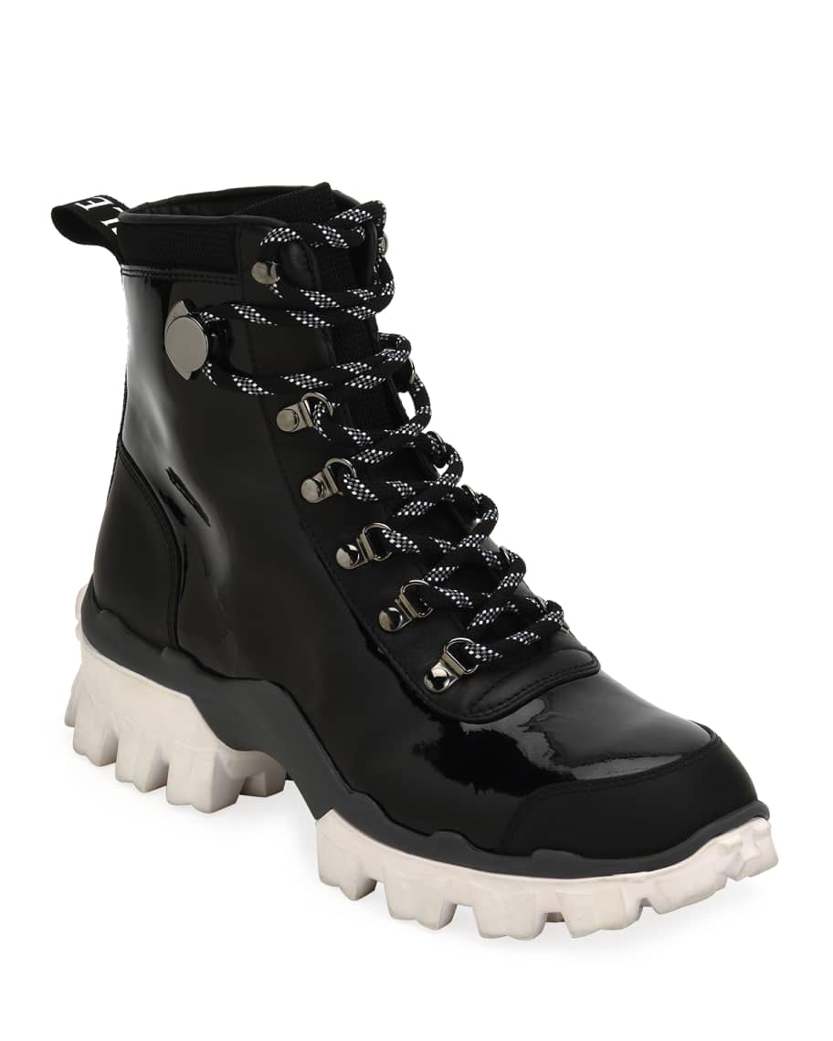 Moncler Helis Stivale Leather Lace-Up Hiking Combat Boots | Neiman Marcus