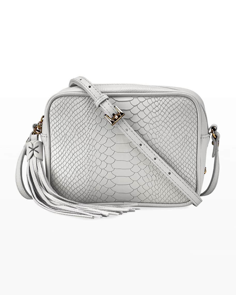 Gigi New York Madison Python-Embossed Leather Crossbody Bag | Neiman Marcus