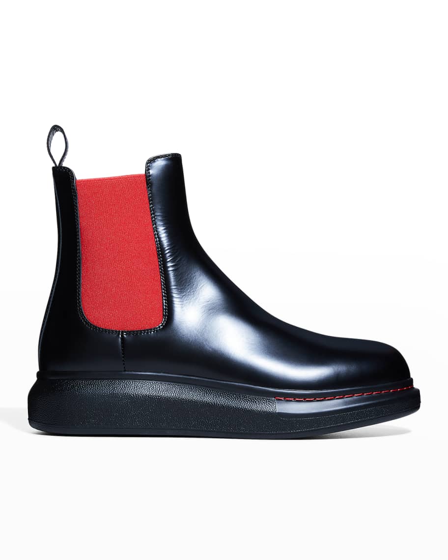 Alexander McQueen Men s Leather Chelsea Boots Neiman Marcus
