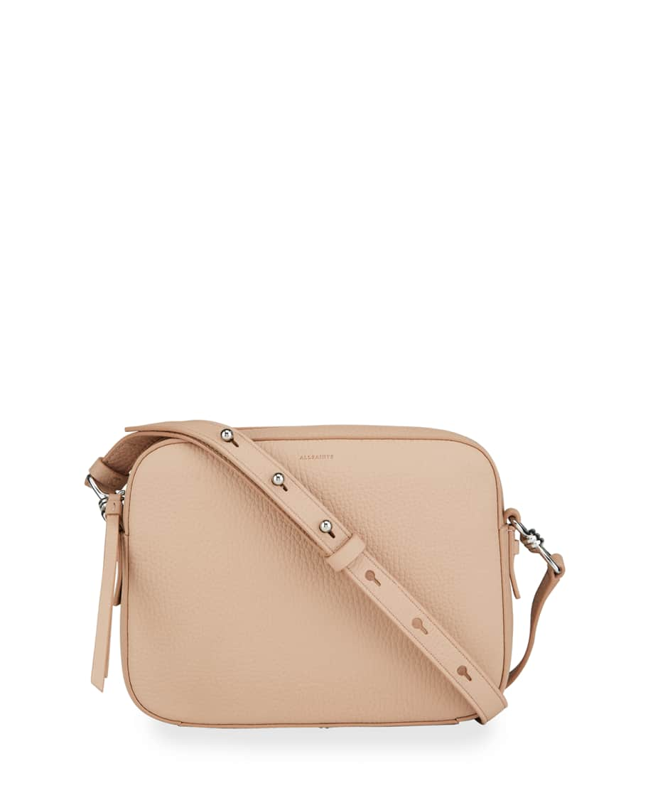 AllSaints Captain Square Leather Crossbody Bag | Neiman Marcus