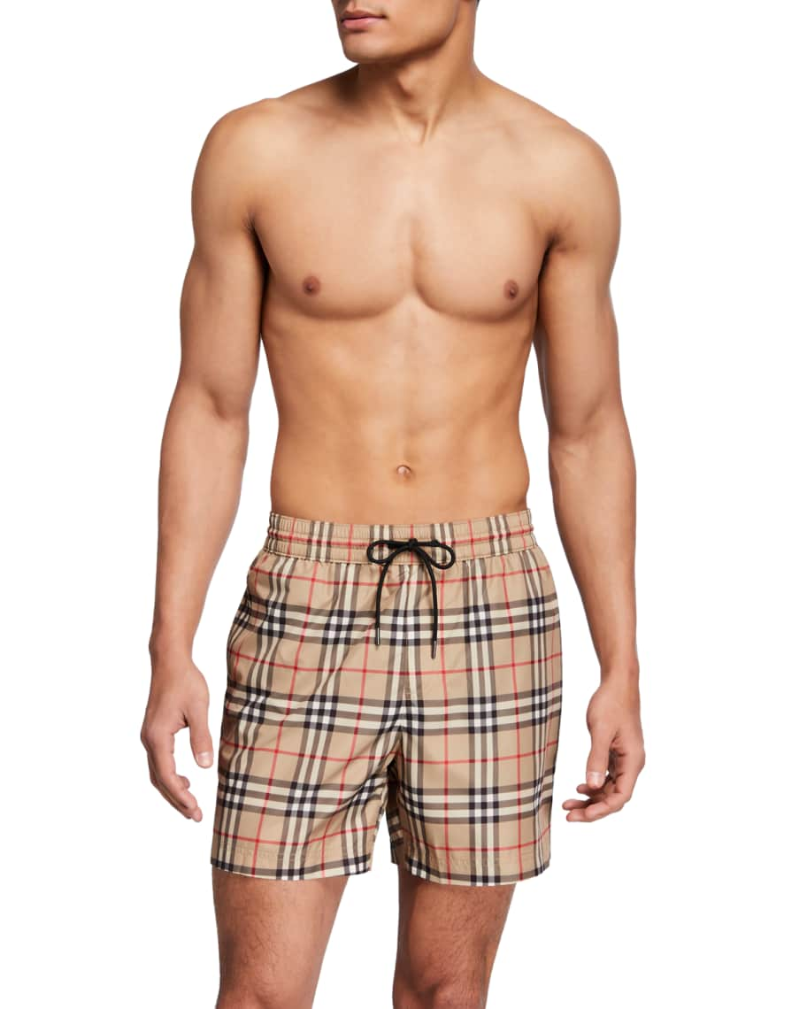 Burberry Monogram-print Knee-length Swim Shorts in Blue for Men