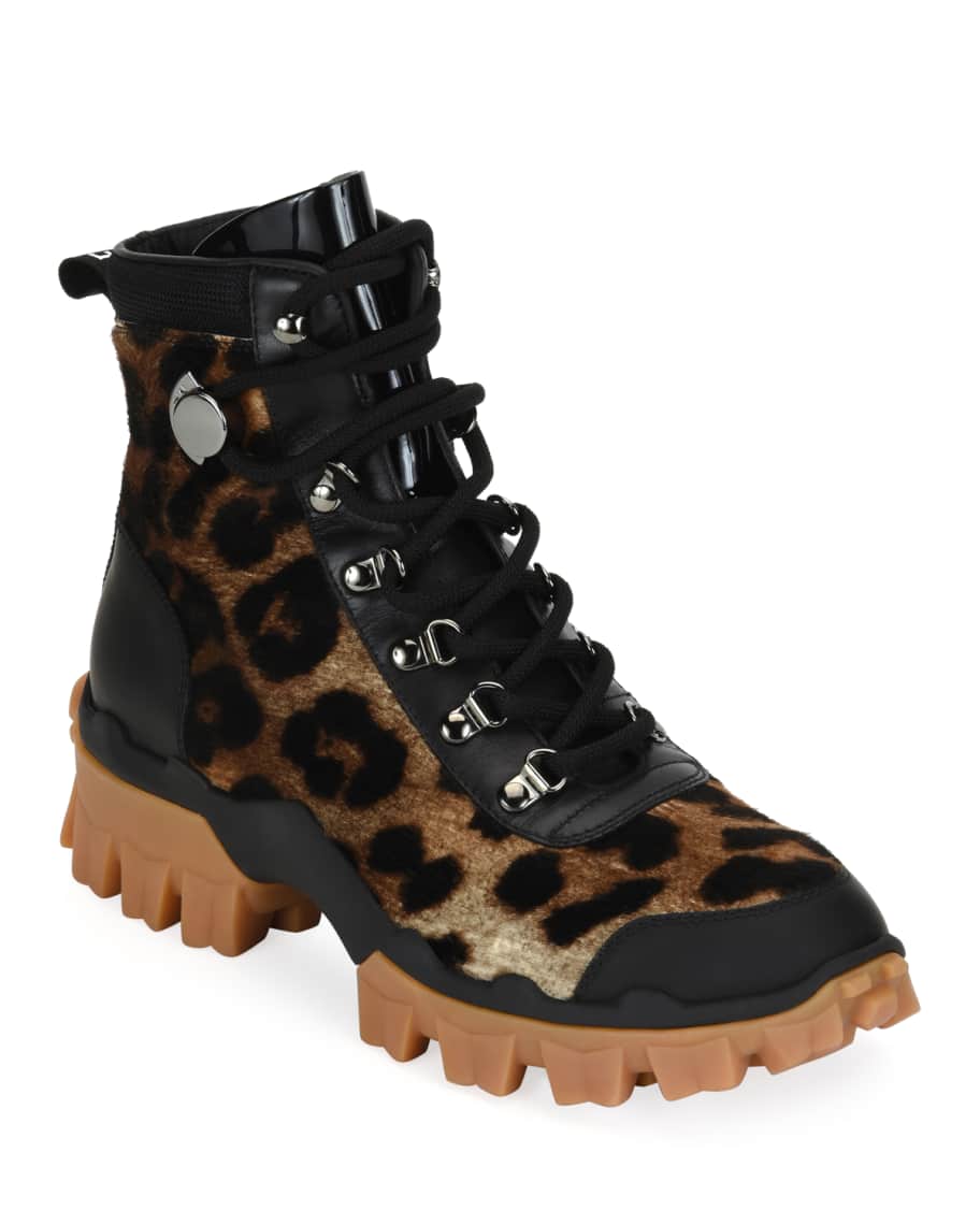 Moncler Helis Stivale Leopard Lace Up Hiking Boots Neiman Marcus