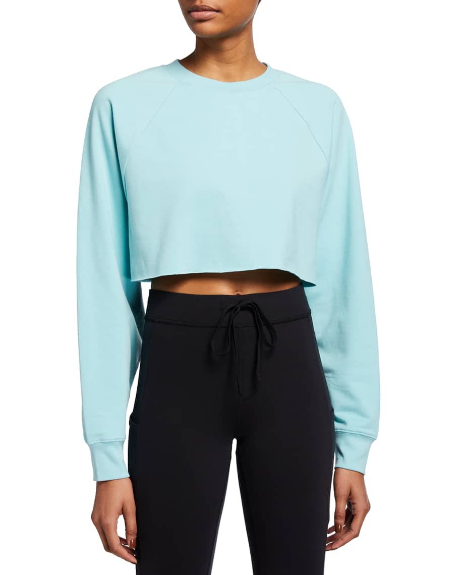 Double Take Raglan Sleeve Cropped Sweatshirt