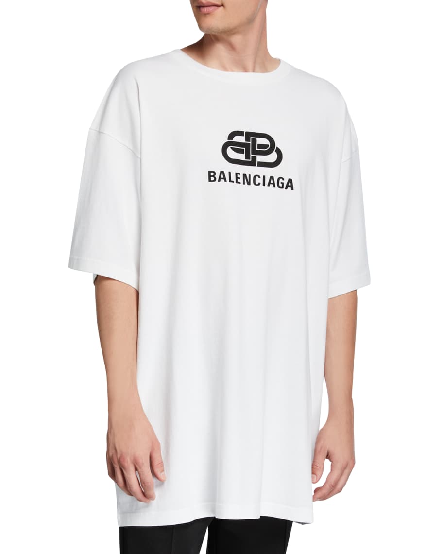 Balenciaga Men's BB Logo Oversize Short-Sleeve T-Shirt | Neiman Marcus