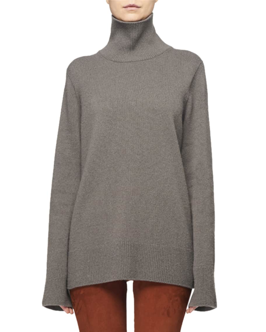 THE ROW Milina Oversized Wool-Cashmere Turtleneck Sweater | Neiman Marcus