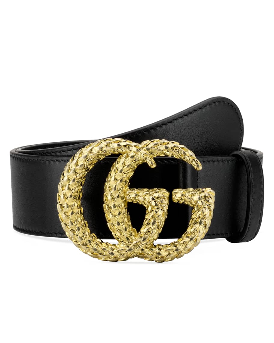 Gucci Women's Double G Buckle Leather Belt
