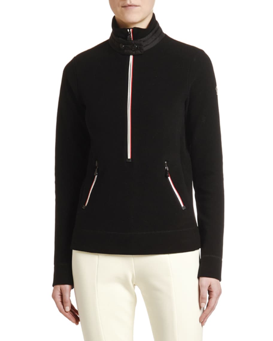 MONCLER GRENOBLE Quarter Zip Fleece Pullover | Neiman Marcus