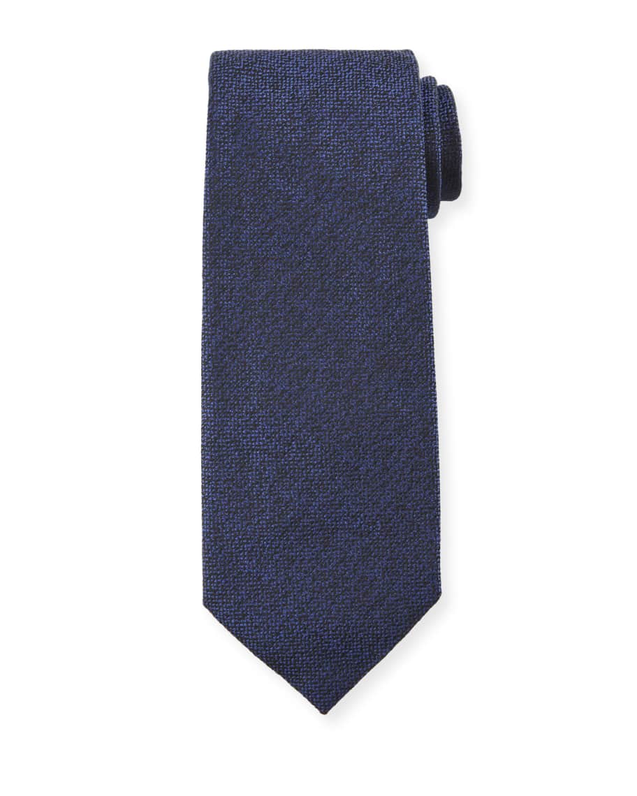 TOM FORD 8cm Textured Silk Tie, Blue | Neiman Marcus