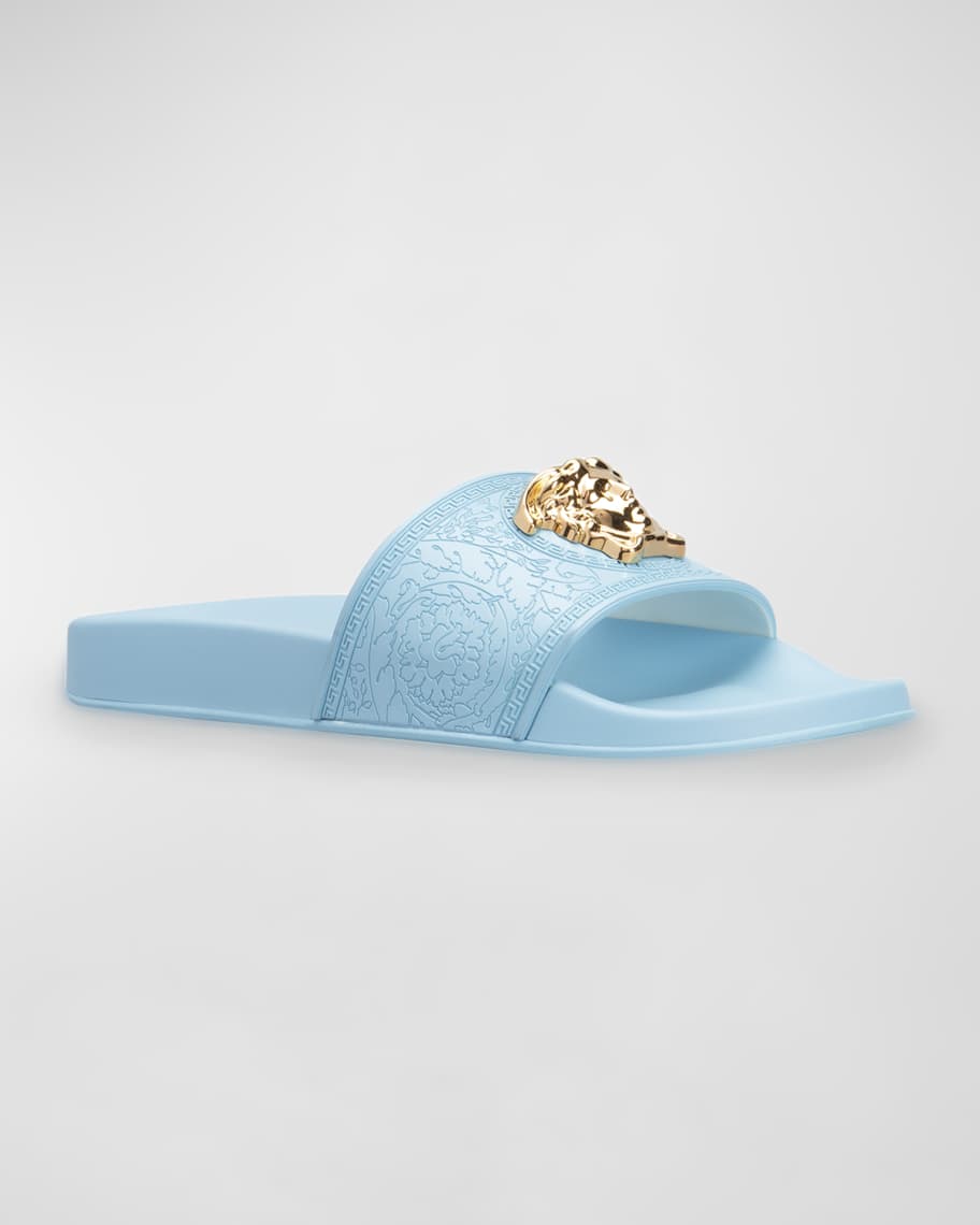 Versace Medusa Rubber Pool Slides Neiman Marcus