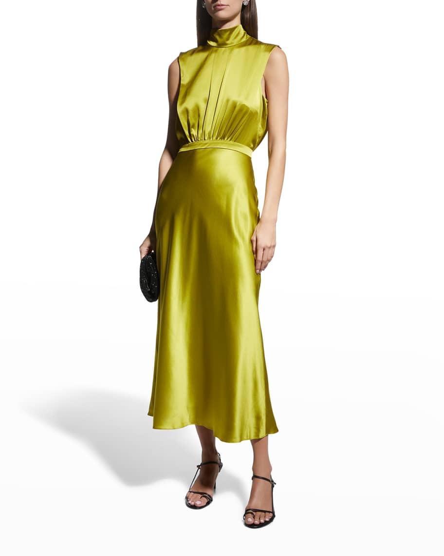 Saloni fleur silk midi dress Outlet