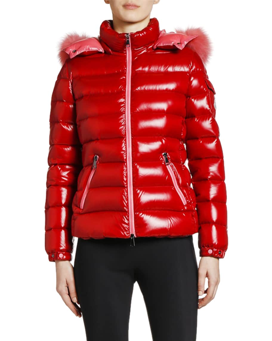 Moncler Badyfur Puffer Jacket w/ Fur-Trim Hood | Neiman Marcus