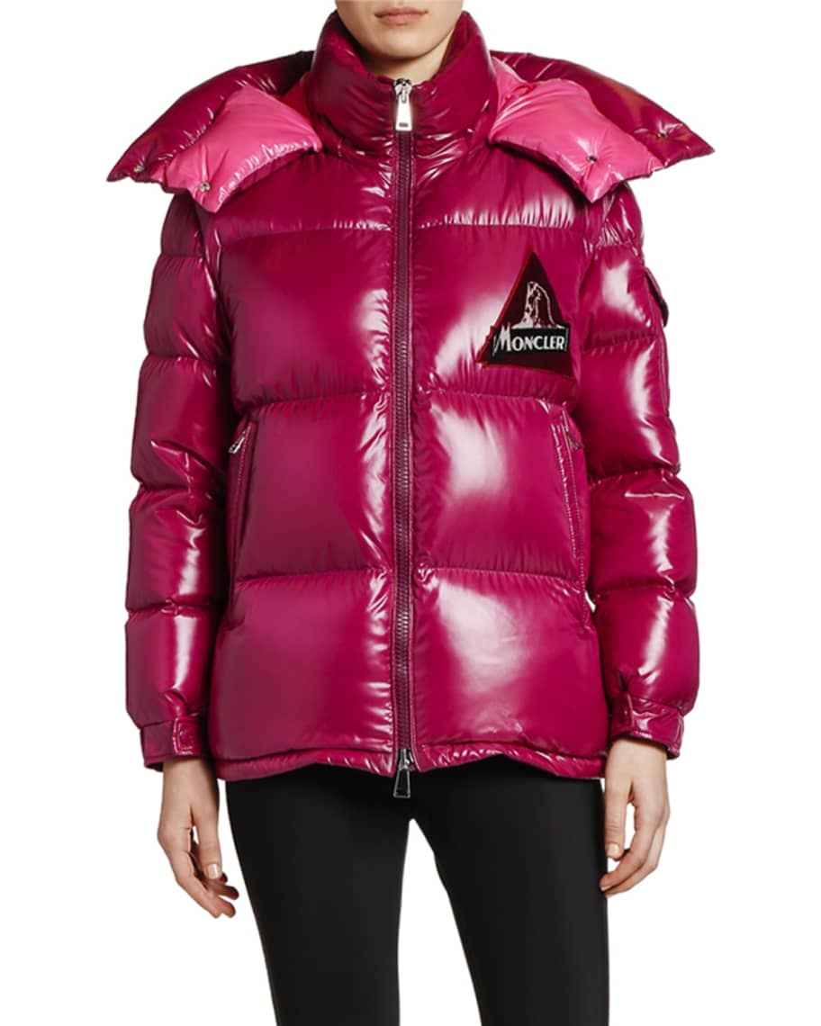 Moncler Wilson Puffer Jacket w/ Triangular Logo | Neiman Marcus