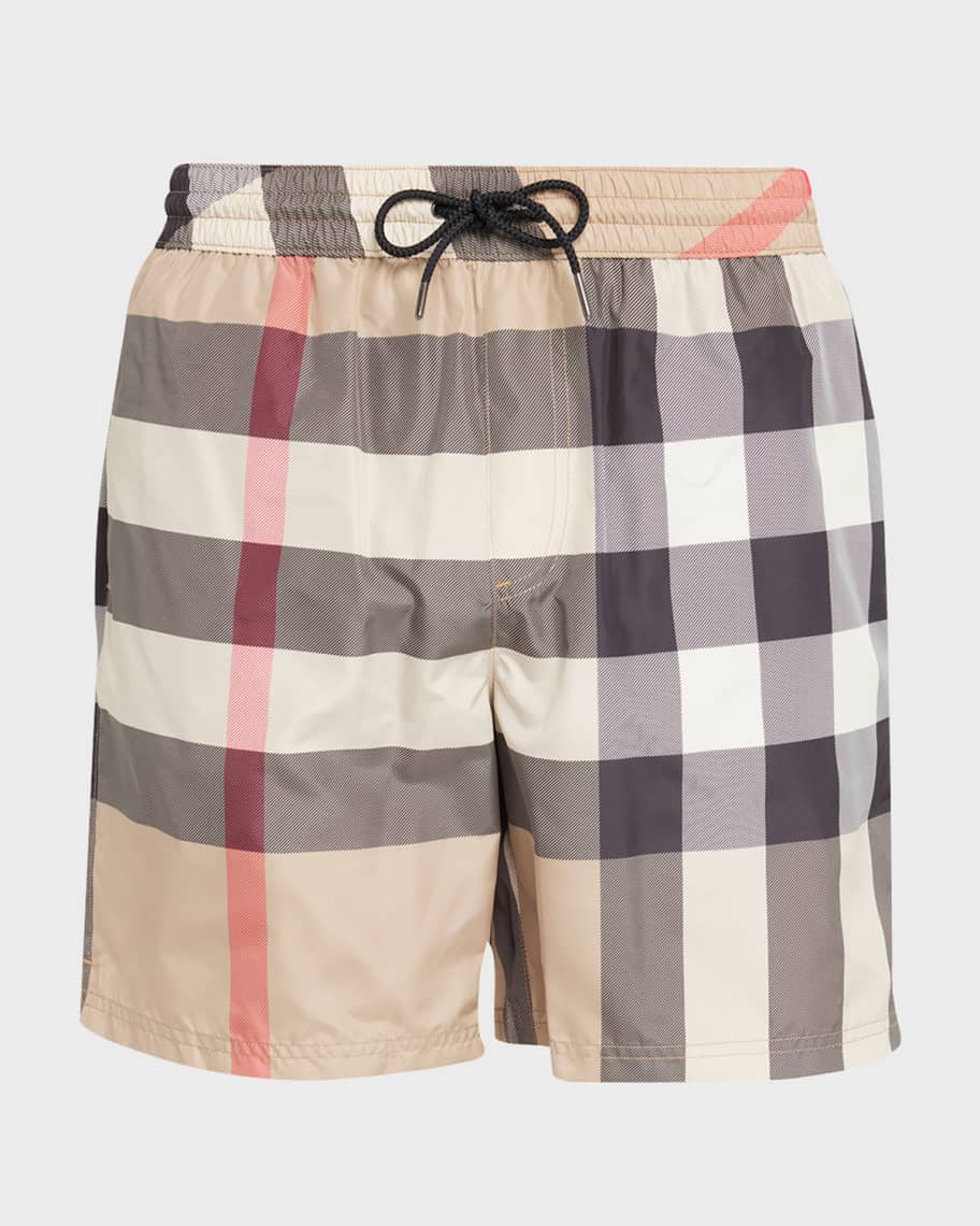 Burberry Men's Guildes Vintage Check Swim Shorts | Neiman Marcus