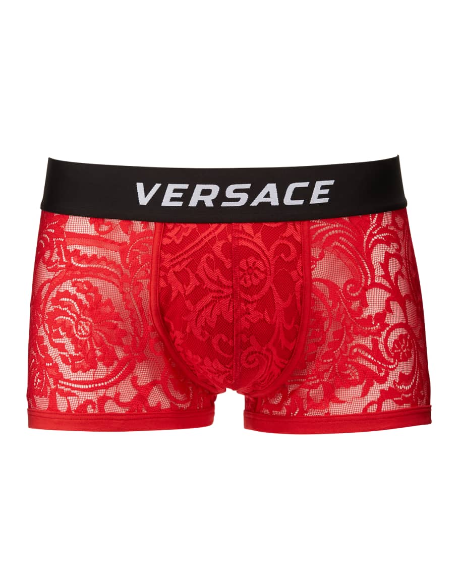 Versace Men's Lace Mesh Boxer Briefs