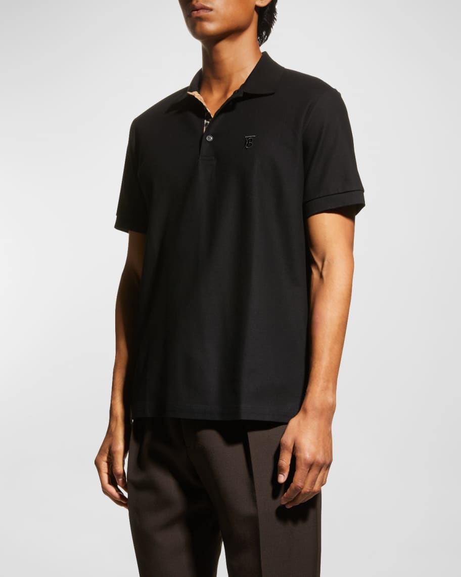 Burberry Men's Eddie Pique Polo Shirt, Black | Neiman Marcus