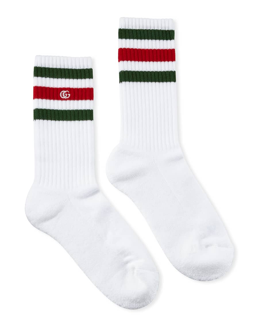 Gucci Striped Tube Socks with Logo, Kids | Neiman Marcus