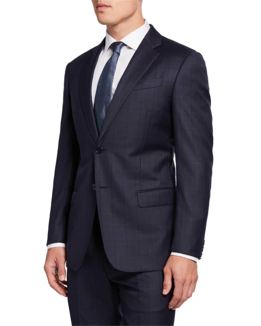 Emporio Armani Super G-Line 130s Plaid Wool Two-Piece Suit | Neiman Marcus