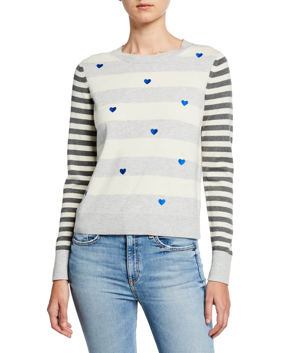 Lisa Todd Petite Skip A Beat Multi-Stripe Cotton/Cashmere Sweater w ...