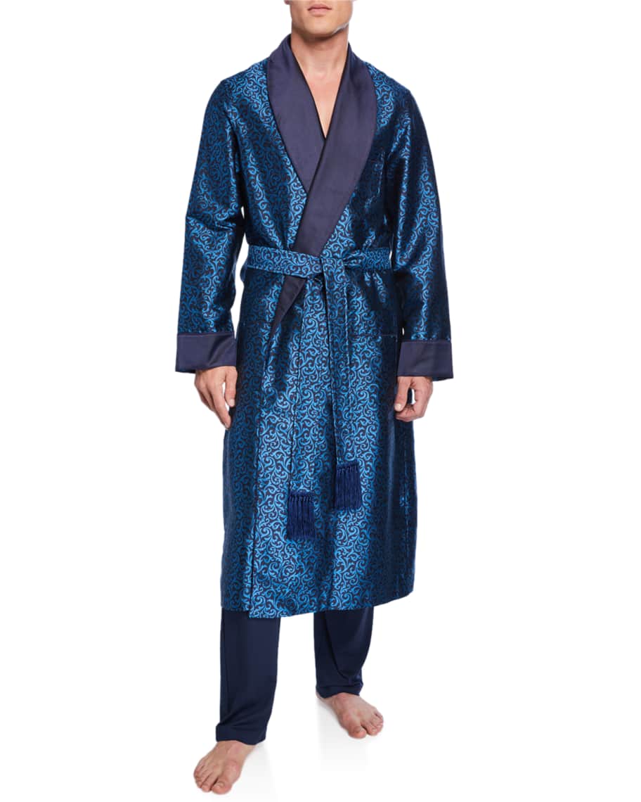 Derek Rose Men's Verona 46 Silk Robe | Neiman Marcus