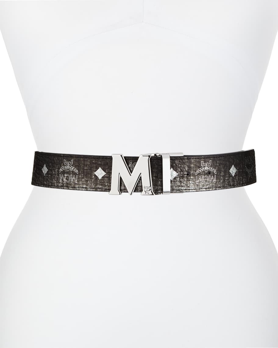 MCM Claus Gradation Reversible Visetos Leather Belt | Neiman Marcus