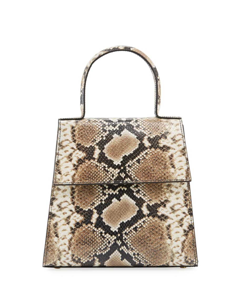 BY FAR Monet Snake-Print Top-Handle Bag | Neiman Marcus