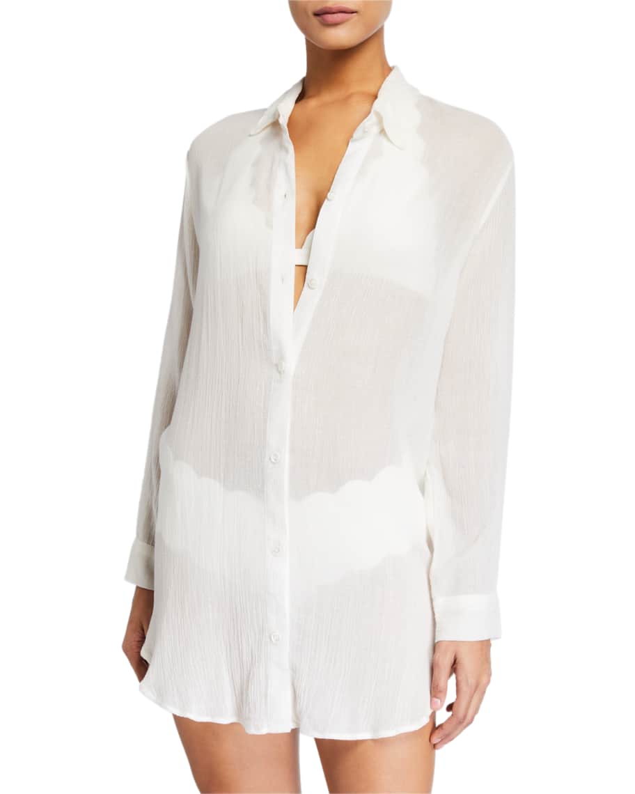 Eberjey Summer of Love Jack Button-Front Coverup | Neiman Marcus