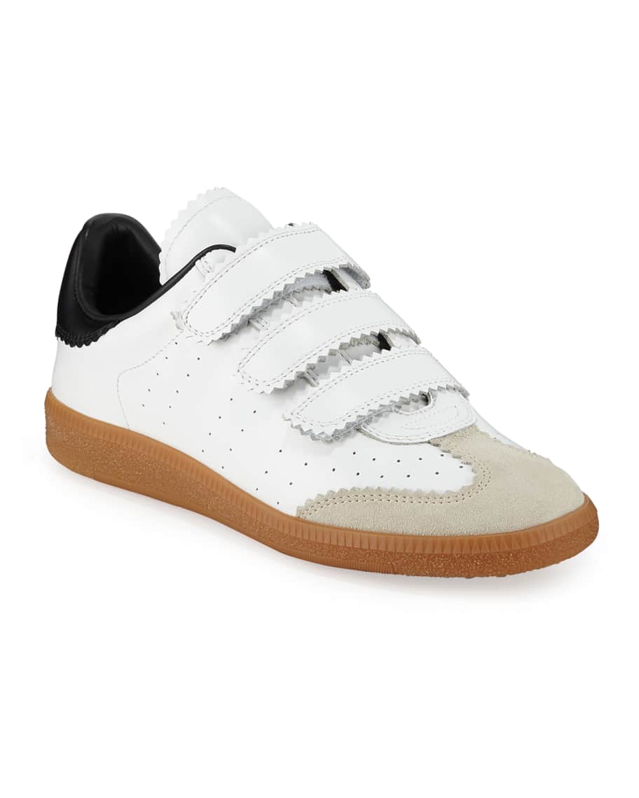 Isabel Marant Beth Perforated Leather Grip-Strap Sneakers | Neiman Marcus