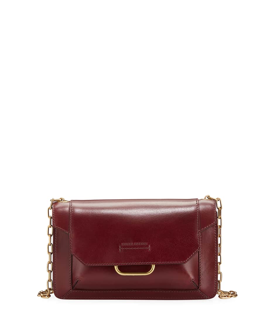 Isabel Marant Skamy Leather Flap Crossbody Bag | Neiman Marcus