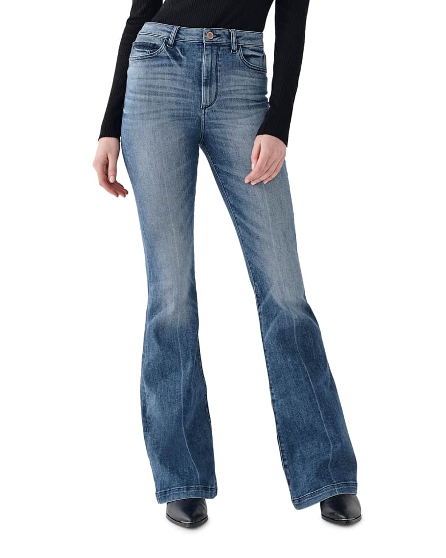 DL1961 Premium Denim Rachel High-Rise Flare Jeans | Neiman Marcus