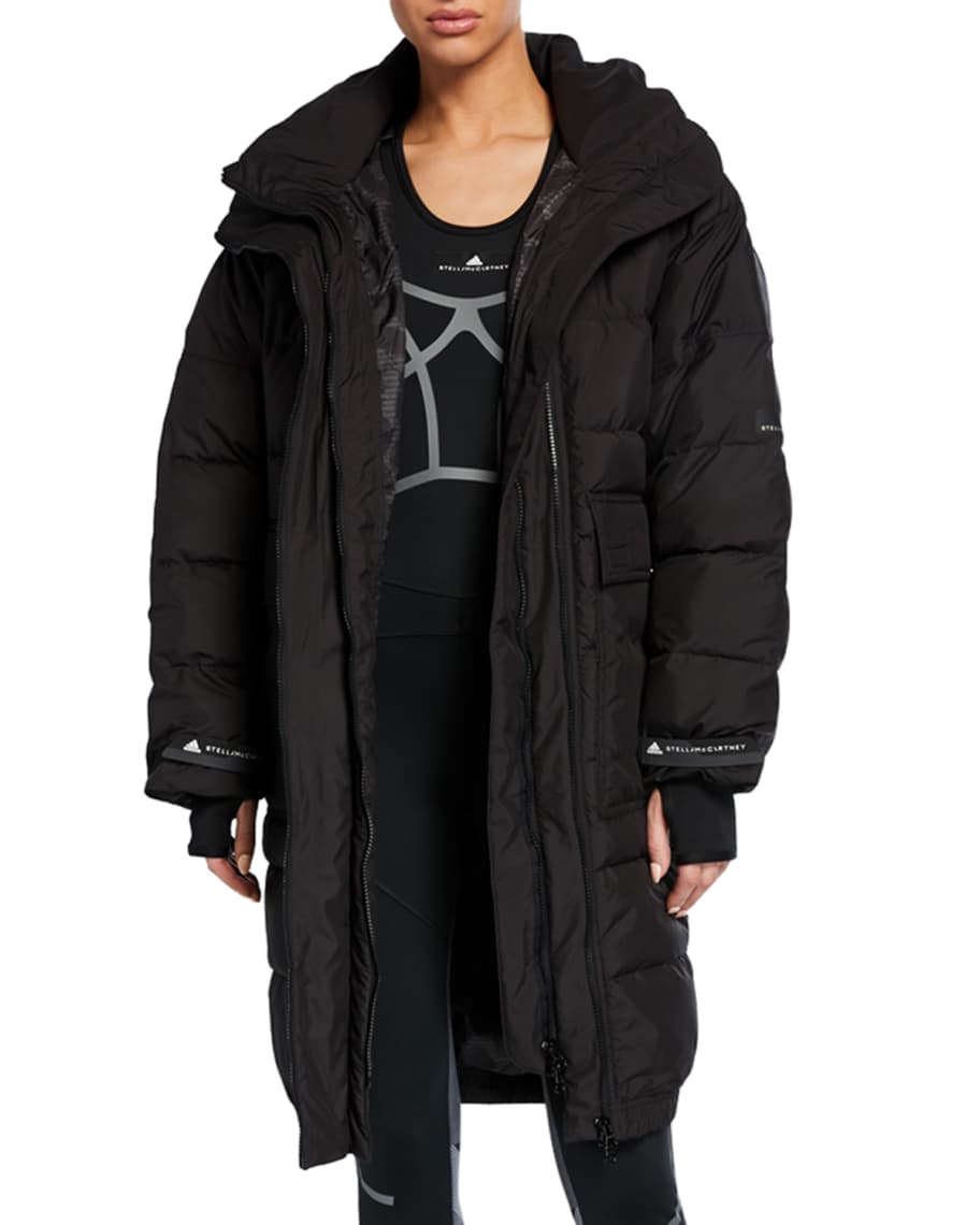 adidas by Stella McCartney Long Padded Active Jacket with Hood Neiman Marcus
