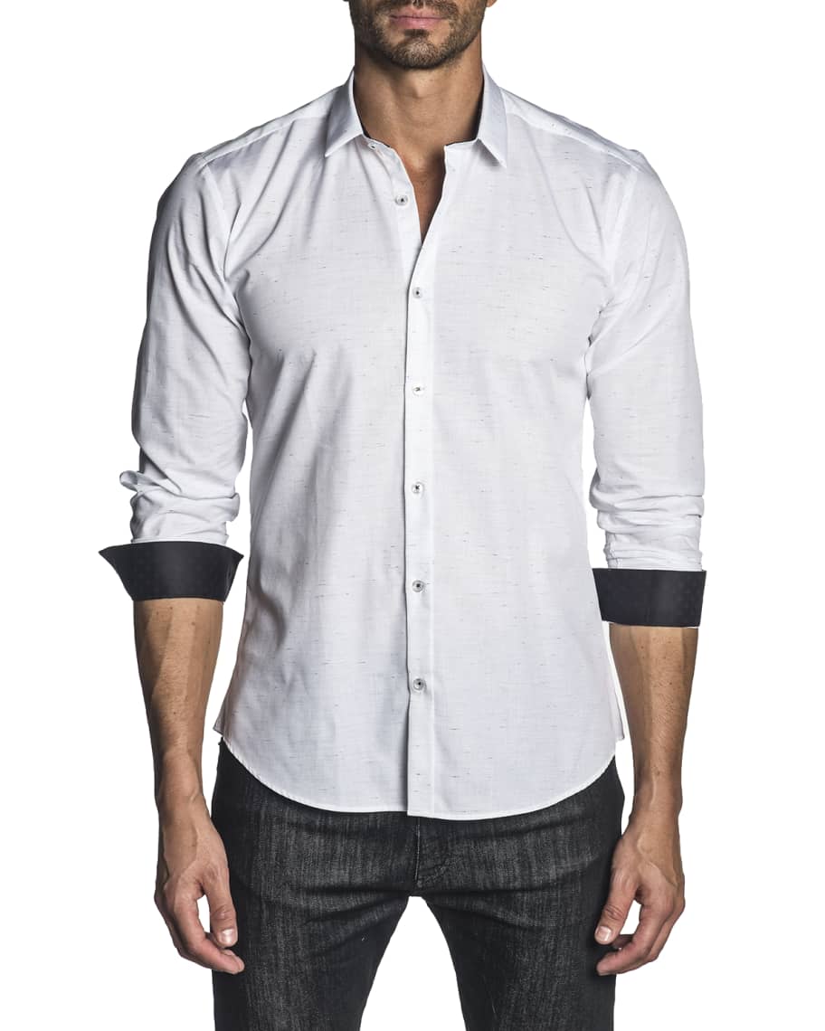 Jared Lang Men's Long-Sleeve Solid Sport Shirt | Neiman Marcus